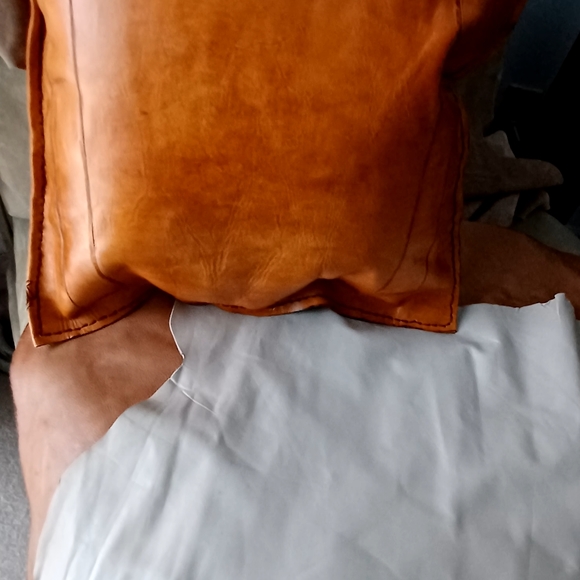 Art Deco Leather Throw Pillow – Geometric Design - Picture 8 of 10